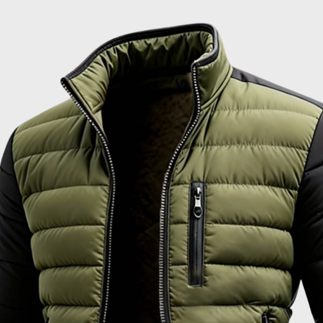 Roveri™ | Męska pikowana kurtka z zamkiem błyskawicznym