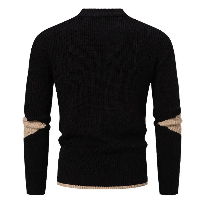 Leonard™ | Męski welurowy sweter dzianinowy patchwork