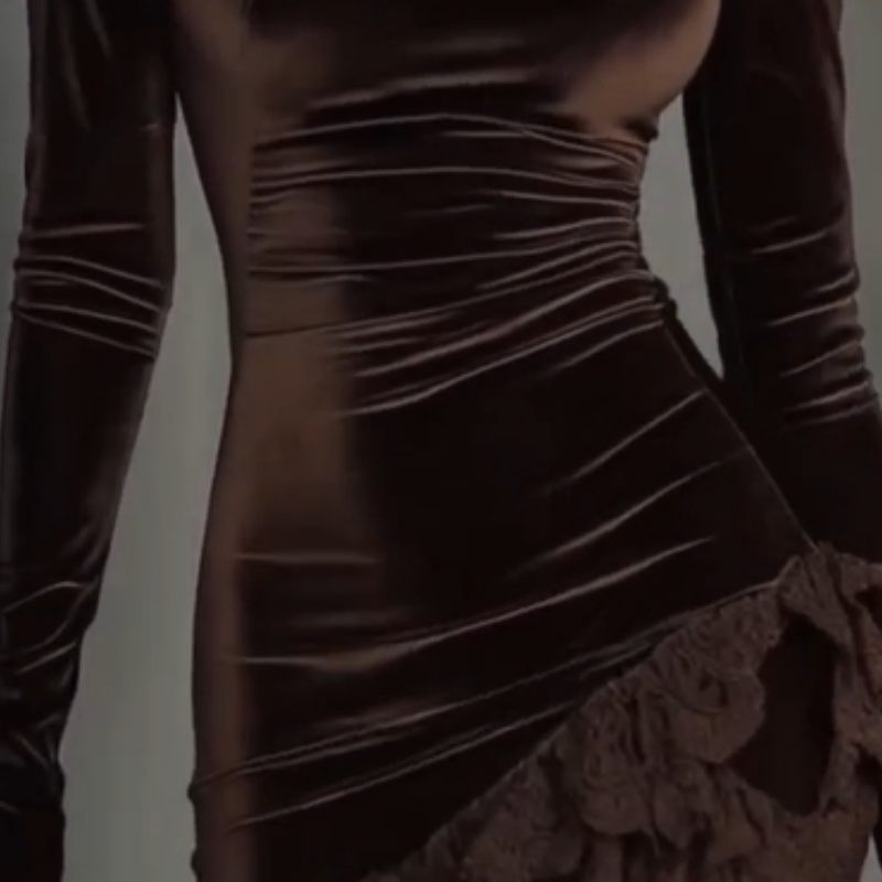 Elegancka asymetryczna sukienka damska z koronkowym wykończeniem